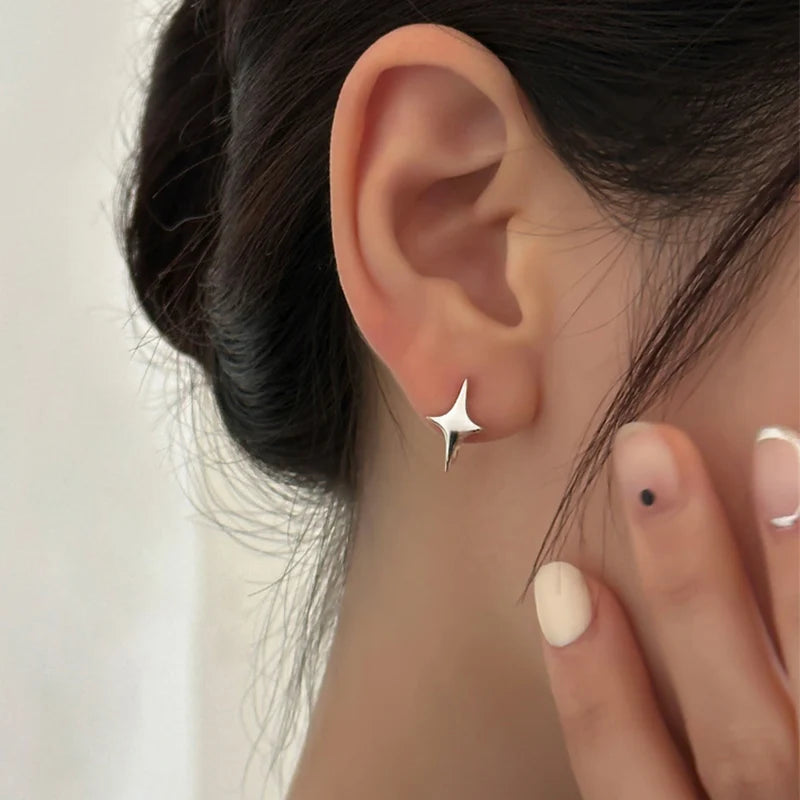 Foxanry Star Orecchini a cerchio geometrici per donne Coppie Minimalista Nuova moda Hip Hop Personalità classica Regali di gioielli di compleanno