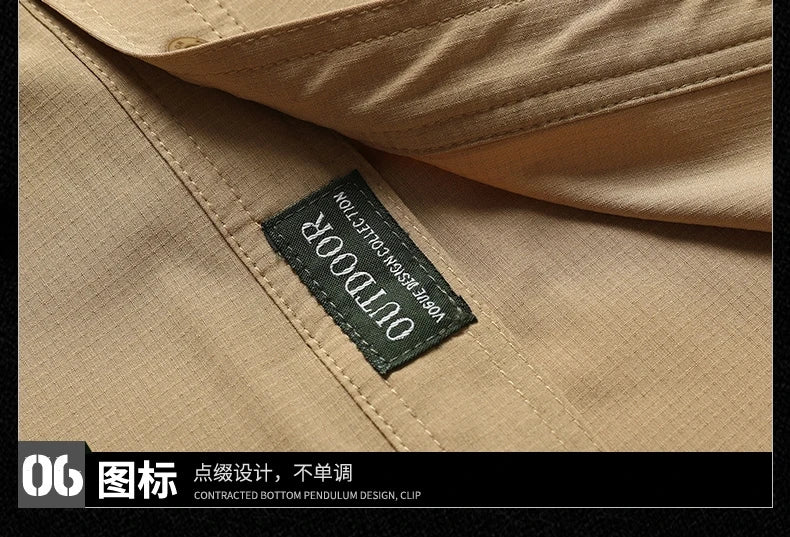 Camicia a maniche lunghe da uomo primavera autunno Camicie da lavoro tattiche da uomo Top Camicie cargo da pesca per escursionismo multitasche da esterno ad asciugatura rapida