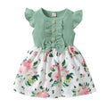 1-5 anni Toddler Girl Dress Fly Sleeve Flowers A- Line Princess Dress bambini Summer Lovely Daily Holiday Dresses for Kids Gir