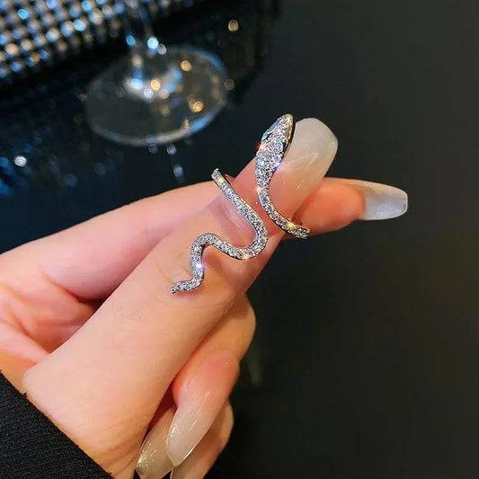 Anello serpente aperto gotico da donna Anelli animali regolabili Rettile Moda Punk Personalità Accessori per gioielli Tentacoli di gioielli
