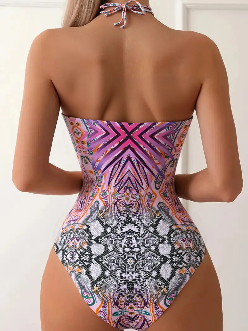 Hot Sale Of The Season Sexy Slimming One-Piece Bikini Swimsuit Women's Cross-Border Swimwear Sensual Strapless Polymer Fabric...