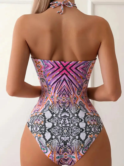 Hot Sale Of The Season Sexy Slimming One-Piece Bikini Swimsuit Women's Cross-Border Swimwear Sensual Strapless Polymer Fabric...