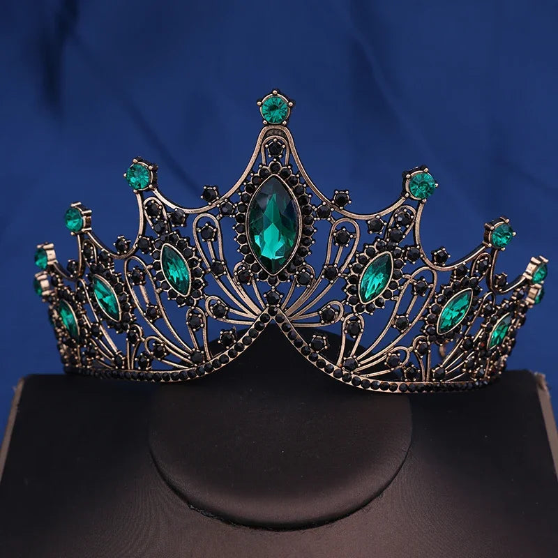 Corona da sposa Barocca Vintage Principessa Regina Copricapo Tiara di cristallo per le donne Corona da sposa Accessori per capelli Gioielli
