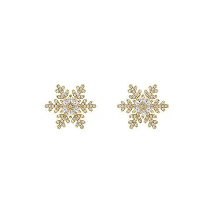 Orecchini di temperamento di alta qualità di lusso con luce di neve di Natale femminile 2024 esplosivi squisiti orecchini unici autunnali e invernali