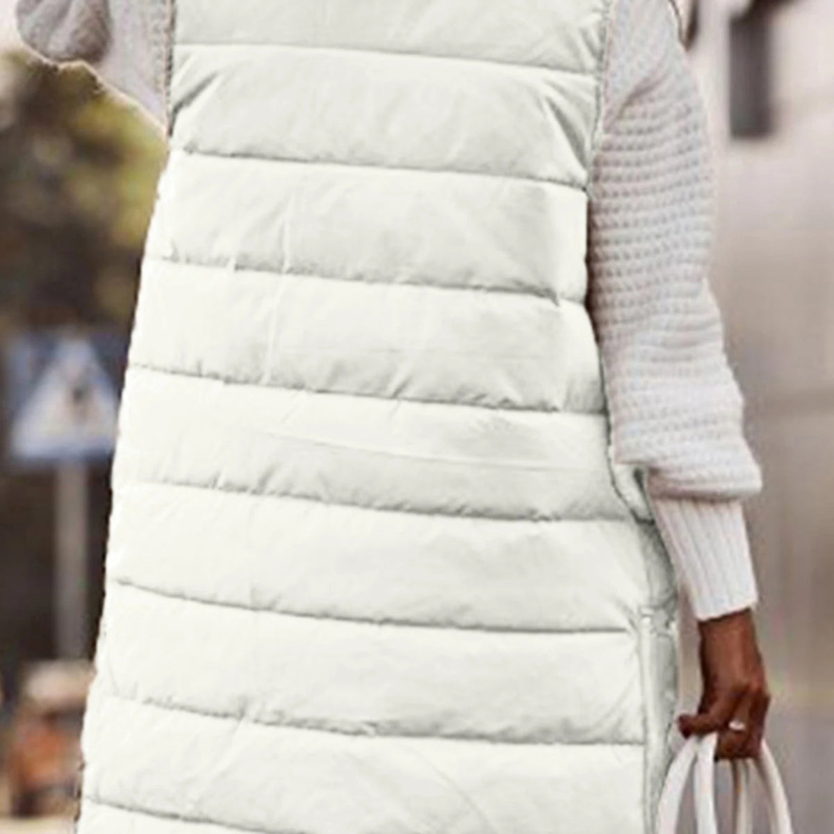 Gilet lungo da donna con cappuccio autunno inverno senza maniche in cotone caldo piumino gilet trapuntato piumino Outwear 2XL