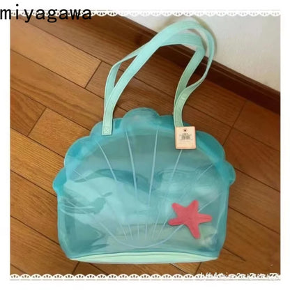 Miyagawa Borsa a conchiglia in PVC trasparente estivo Borsa a tracolla singola Design di nicchia coreano carino per borse a tracolla singole per ragazze