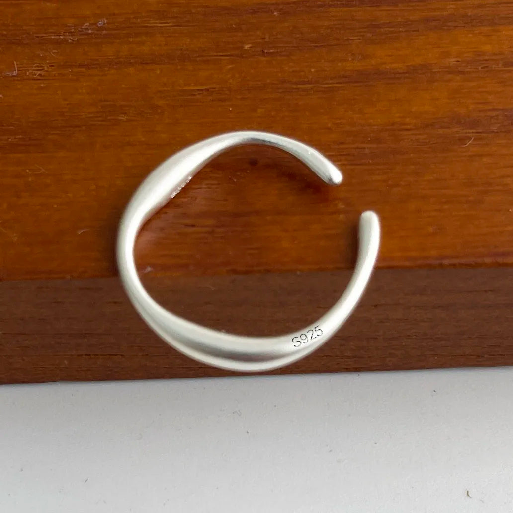 Anelli in argento sterling 925 per le donne Gioielleria raffinata geometrica Anello ampio scintillante regolabile per il regalo di compleanno della festa