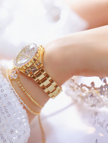 Orologi eleganti da donna con bracciale in oro 2025 Orologi da polso da donna di lusso delle migliori marche per orologio femminile Moda elegante in acciaio pieno