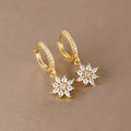 Orecchini pendenti a forma di stella in acciaio inossidabile di lusso per le donne Zirconi scintillanti Orecchini geometrici per piercing all'orecchio Gioielli di moda aretes