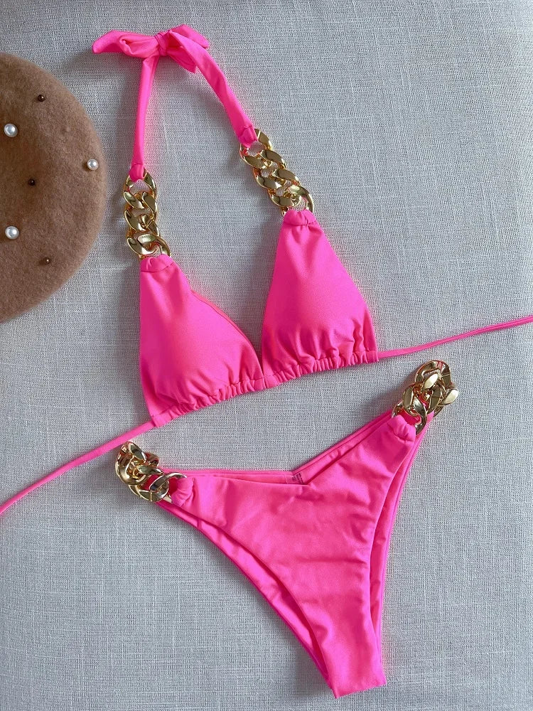 Nouveau bikini sexy 2025 Maillot de bain triangle pour femme Ensemble de bikini brésilien 2 pièces Maillot de bain dos nu Push Up