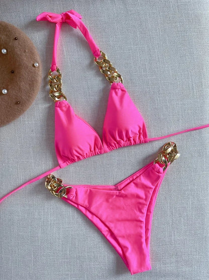 Nouveau bikini sexy 2025 Maillot de bain triangle pour femme Ensemble de bikini brésilien 2 pièces Maillot de bain dos nu Push Up