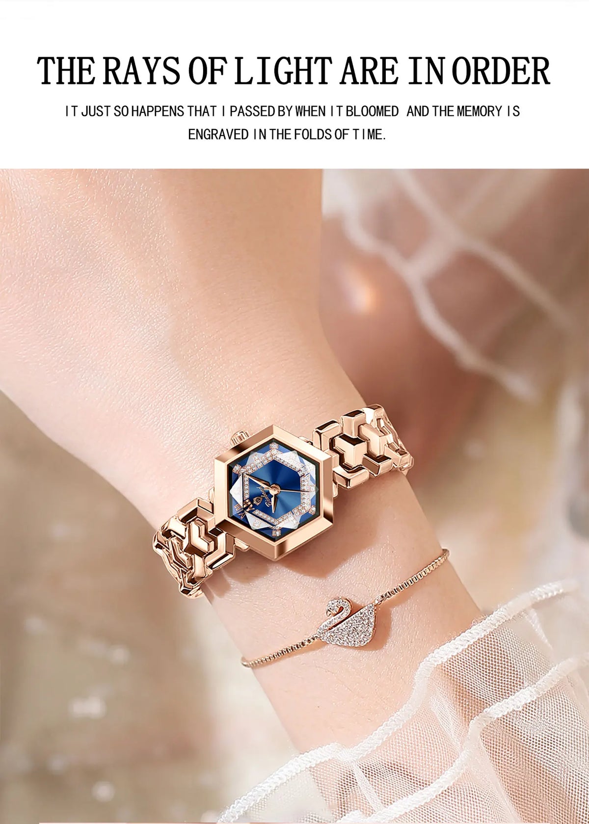 BINBOND Orologi da donna eleganti delle migliori marche Orologio da polso da donna con specchio a rombo alla moda Orologio al quarzo originale con quadrante con diamanti impermeabile