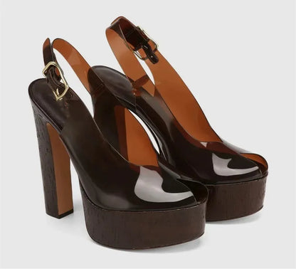 Sandali estivi da donna con tacco alto e suola spessa, sandali trasparenti alla moda per taglie forti da donna 34-44.