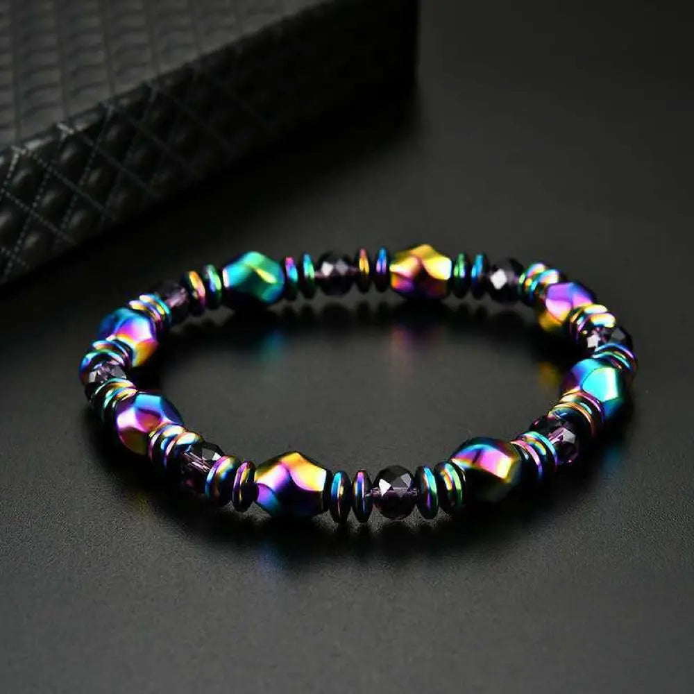 Bracciale energetico magnetico colorato per uomo Terapia sanitaria Slim Il corpo Braccialetti irregolari in pietra naturale Regali per un amico