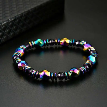 Bracciale energetico magnetico colorato per uomo Terapia sanitaria Slim Il corpo Braccialetti irregolari in pietra naturale Regali per un amico