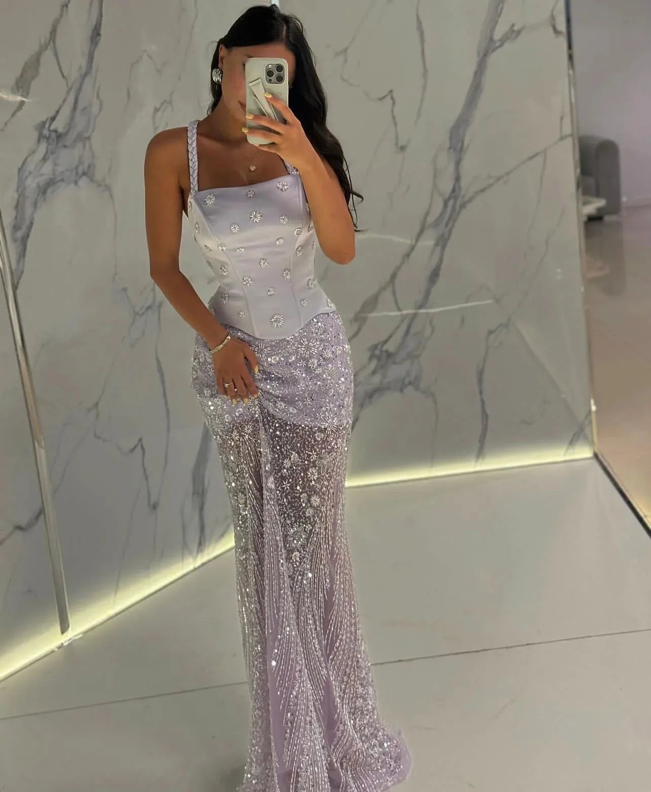 Abito da sera in cristallo di lusso senza spalline 2025 Elegante abito da cerimonia nuziale con spalle scoperte Abiti a sirena personalizzati