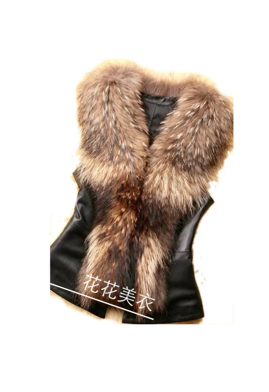 Nuove donne di inverno gilet di pelliccia femminile gilet di pelle PU 2026 nuove signore in pelle PU splicing collo di pelliccia di volpe sintetica giacca senza maniche