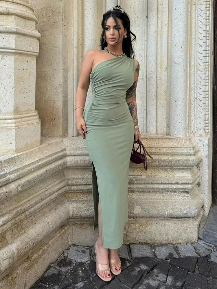 Robes longues d'été pour femmes, sexy, fendues, mode, sans manches, dos nu, slim, robe décontractée pour femme, streetwear, club, robes de soirée élégantes