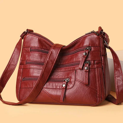 Borsa a tracolla in pelle da donna Tracolla regolabile Chiusura con cerniera Borsa per donna Viaggio Lavoro Borsa a tracolla casual quotidiana
