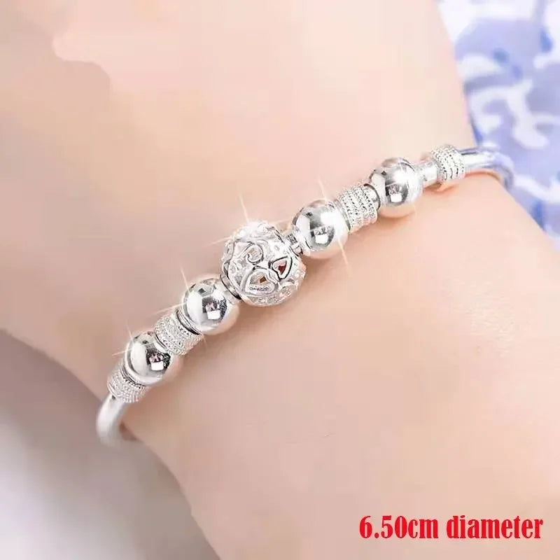 Braccialetti con perline portafortuna con ciondolo color argento per braccialetti da donna, festa di moda, fidanzamento, matrimonio, marchi popolari