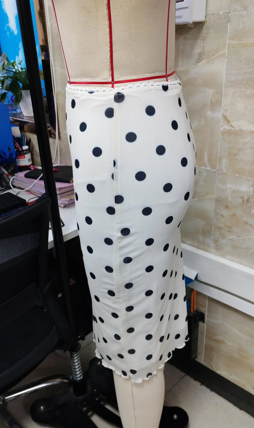 hirigin Gonna longuette casual da donna Elegante gonna a tubino aderente con stampa a pois per allenamento per feste Abbigliamento quotidiano Estate Y2K Streetwear