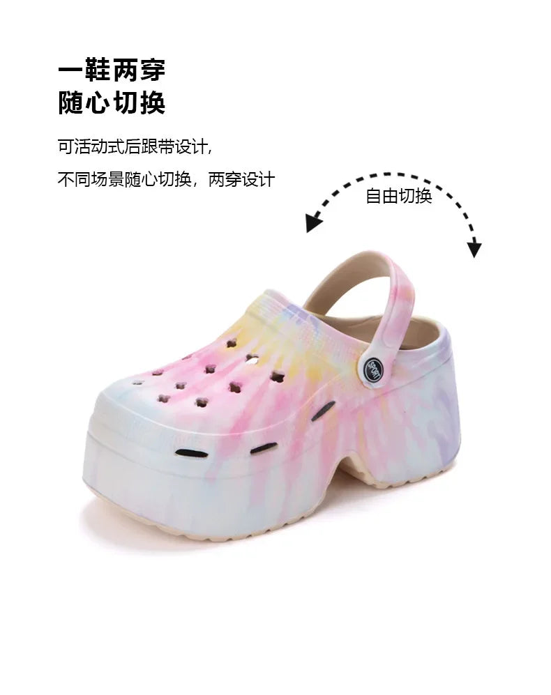 Pantofole da spiaggia estive nuove da donna di lusso 2024 tacco alto 9cm suola morbida leggera comode pantofole Casual di alta qualità