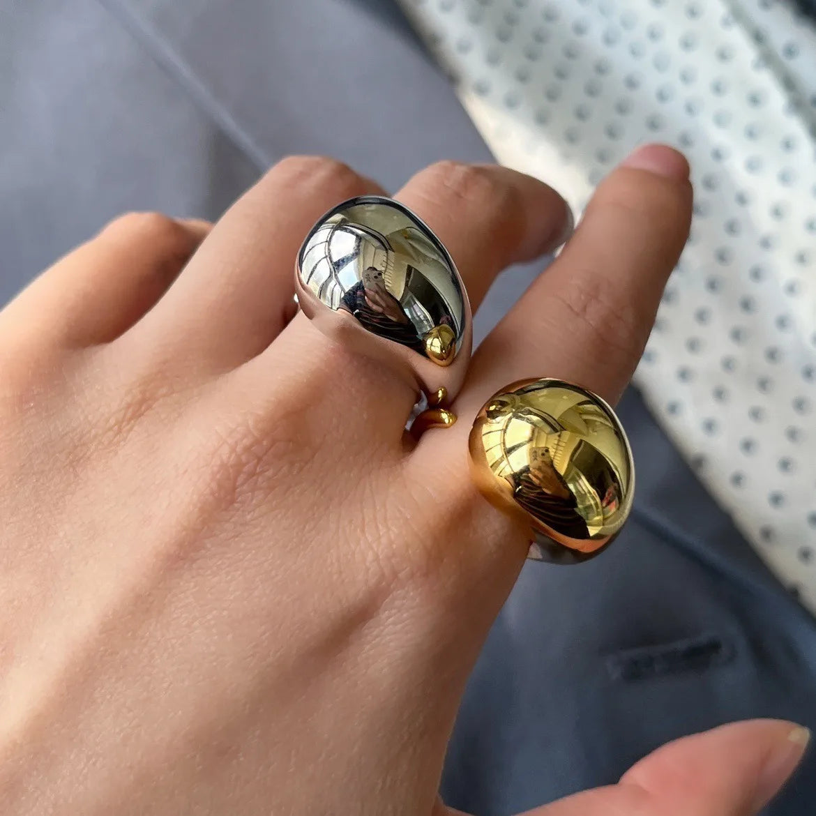 Anello goccia d'acqua in argento sterling 925 per le donne regalo geometrico punk esagerazione tendenza accessori gioielli Hiphop Dropshipping