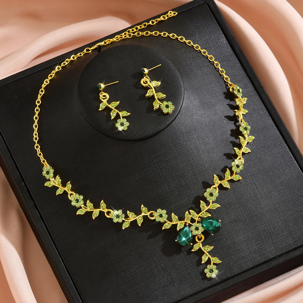 Elegantes Blumendesign-Schmuckset, Modeschmuck für Party, tägliche Kleiderdekoration, trendiger All-Match & exquisiter Schmuck