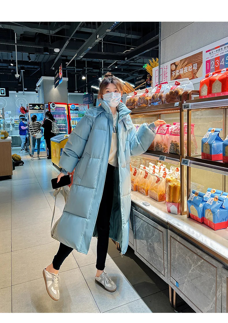 Cappotto freddo da donna invernale parka giacca imbottita lunga con cappuccio Plus Size cappotto Super caldo capispalla da neve all'ingrosso a buon mercato coreano