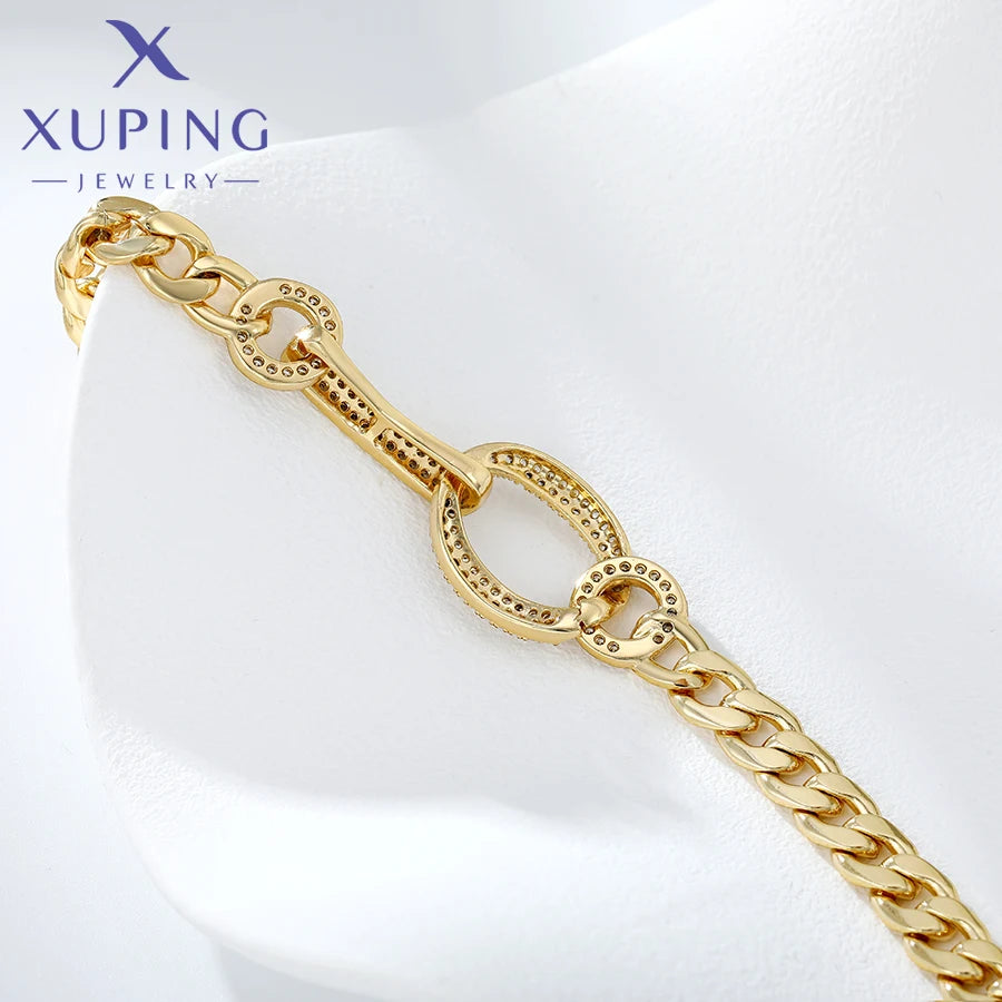 Xuping Gioielli Fascino Vendita calda Trendy Color oro placcato 19 cm Bracciale a catena a mano per le donne Moda regalo squisito X000925432