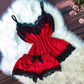 Sommerliche Spitzen-Nachtwäsche Sexy Satin-Pyjama-Set Damen Nachthemd 2-teiliges Crop-Top- und Shorts-Set Homewear Loungewear