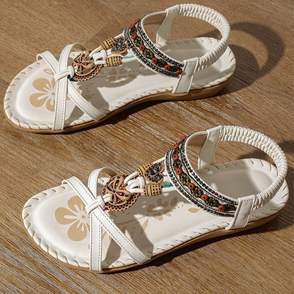 Sandali da donna Sandali estivi stile Boemia Donna Fondo morbido Sandali con tacco basso Scarpe da donna Scarpe antiscivolo Calzature estive