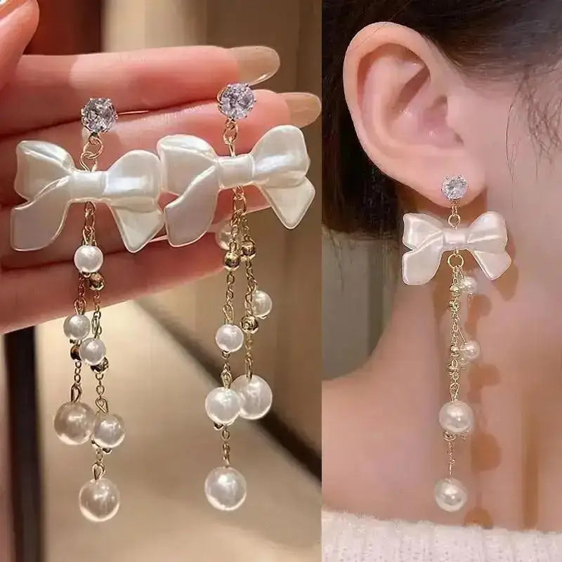 925 Ago D'argento Coreano Moda Perla Nappa Orecchini Per Le Donne Gioielli 2024 di Tendenza delle Nuove Donne di Lusso Zircone Orecchini di Perle