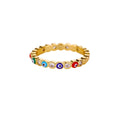 Anelli geometrici in acciaio inossidabile con zirconi bianchi per le donne Accessori regalo per gioielli con anello estetico da sposa regolabile color oro