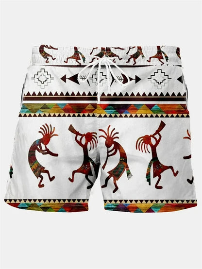Pantaloncini da uomo etnici vintage Pantaloni da bagno Estate Novità nella moda Stampa Vacanza al mare Vacanza hawaiana Costume da uomo ad asciugatura rapida