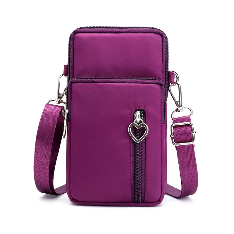 Borse a tracolla per donna Borsa piccola casual multifunzione in nylon impermeabile Custodia per cellulare Borsa a tracolla Borsa sportiva