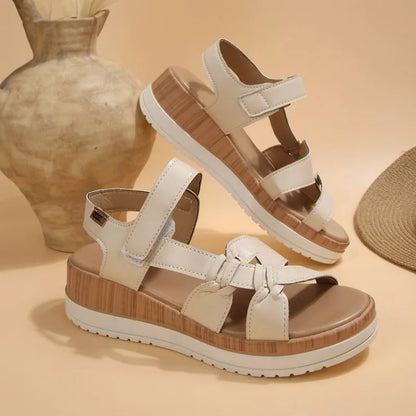 Nuovi Sandali Estivi da Donna con Zeppa e Plateau, Punta Aperta, Cinturino alla Caviglia, Stile Gladiatore, Scarpe da Spiaggia Casual