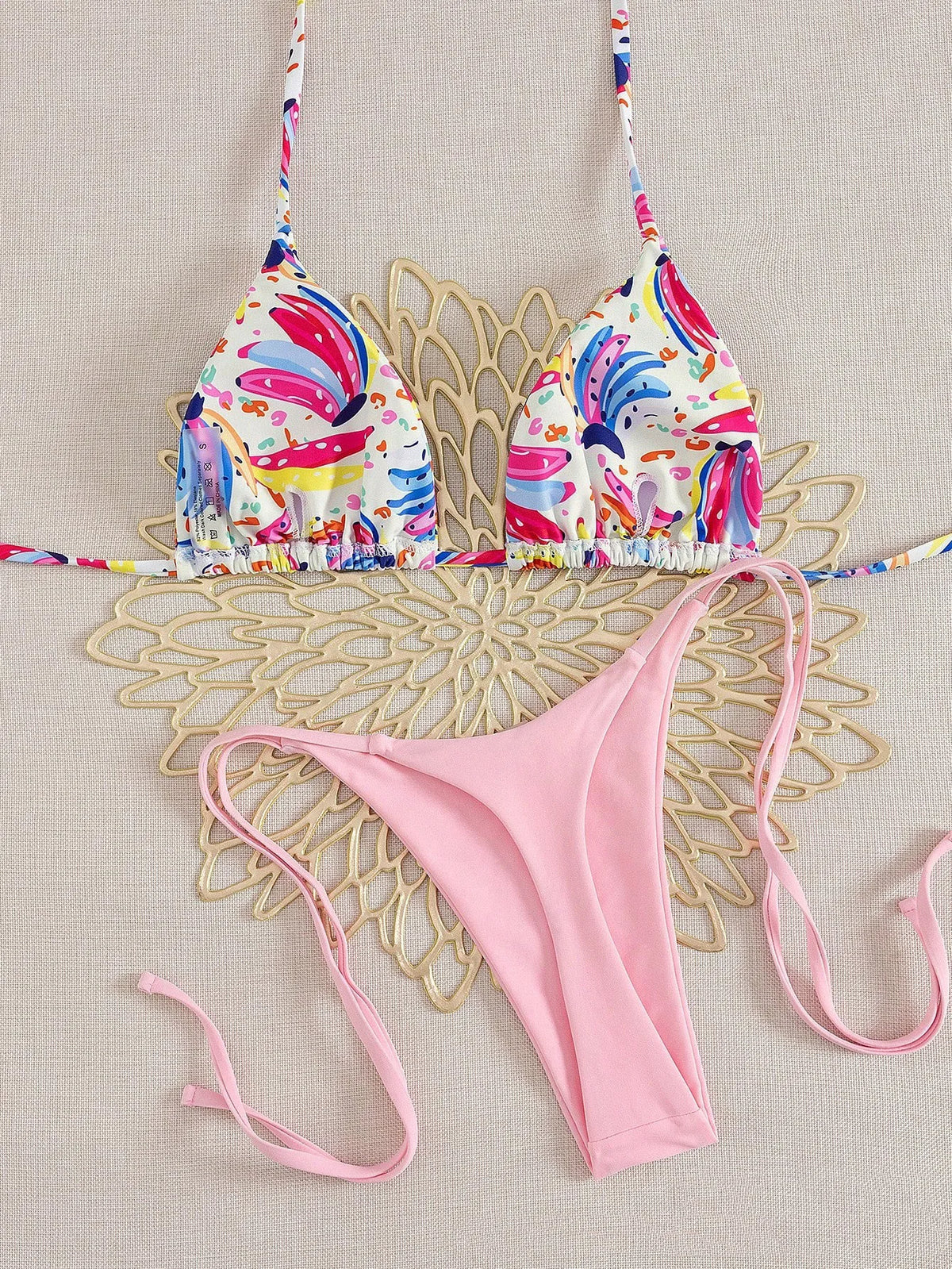2025 New Sexy Women's Bikini Set - Tropical Fruit Print Beach Swimsuit High Waisted Bathing Suit Two Piece Swimwear for Vacation