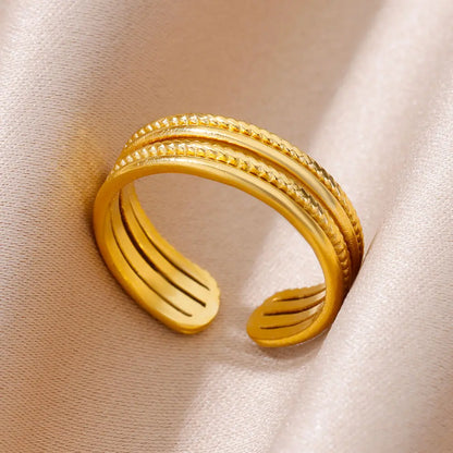 Anelli in acciaio inossidabile 316L per le donne Colore oro Non sbiadisce mai Anelli classici di lusso Anelli per coppie di nozze Gioielli Spedizione gratuita