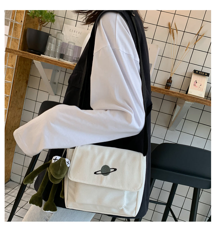 Borsa a tracolla per studenti con collage casual Borsa piccola da donna Borsa a tracolla in tela per donna Borse a tracolla con stampa Bolsas Sac