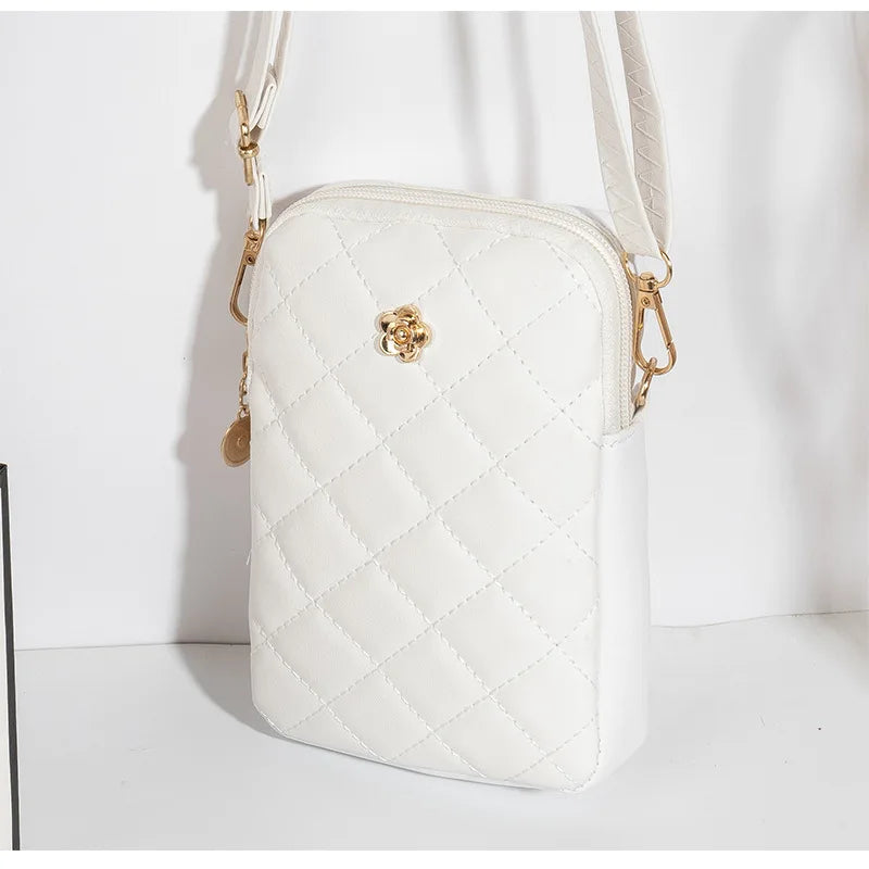Nuovo 2025 Nuova borsa a tracolla in PU Borse centinaia e semplici Mini borsa per cellulare da donna Borse a tracolla Borse quadrate piccole estive