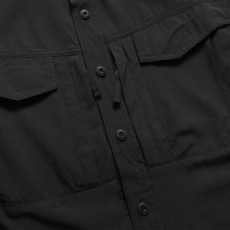 Camicia a maniche lunghe da uomo primavera autunno Camicie da lavoro tattiche da uomo Top Camicie cargo da pesca per escursionismo multitasche da esterno ad asciugatura rapida