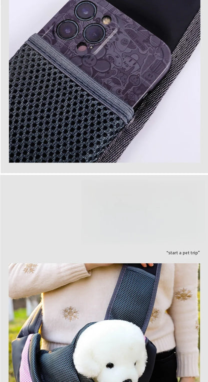 Zaino per animali domestici, borsa a tracolla portatile da viaggio, borsa a tracolla per esterni a mani libere adatta per forniture per animali domestici per gatti e cani