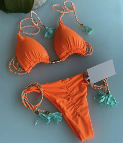 Costume da bagno donna bikini set bikini sexy con coulisse costumi da bagno leopardo due pezzi costume da bagno costume da bagno bikini con lacci biquinis