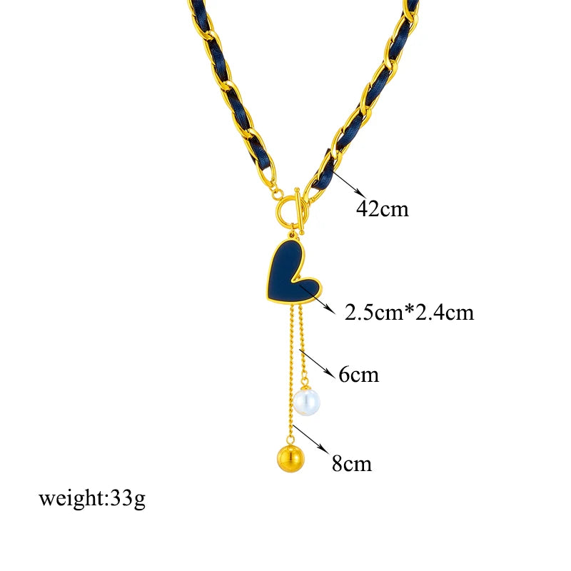 DIEYURO Collana con ciondolo occhi azzurri con serratura a forma di farfalla in acciaio inossidabile 316L per le donne Nuovi regali di gioielli con catena girocollo multistrato
