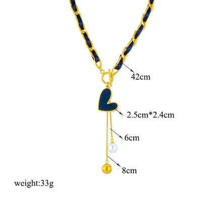 DIEYURO Collana con ciondolo occhi azzurri con serratura a forma di farfalla in acciaio inossidabile 316L per le donne Nuovi regali di gioielli con catena girocollo multistrato