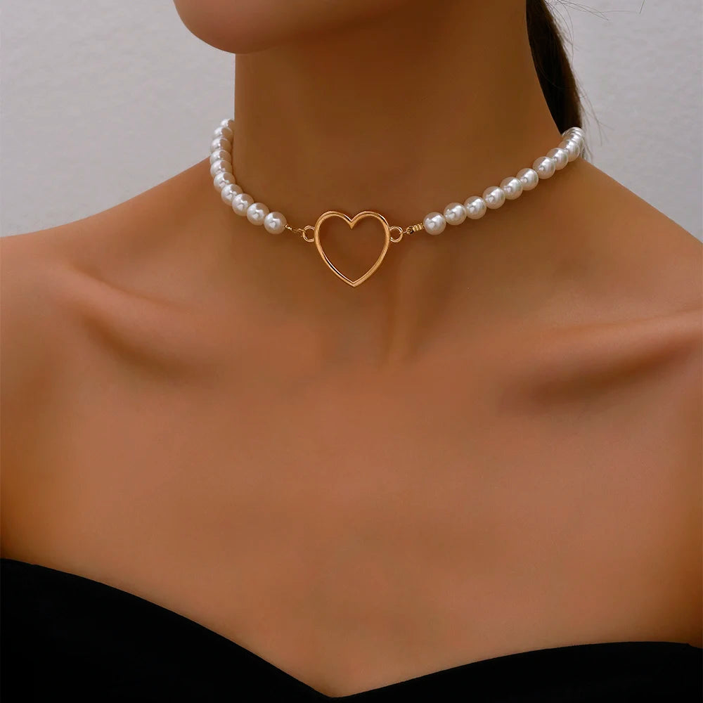 2023 tendenza elegante gioielli da sposa grande collana di perle per le donne moda imitazione perla verde rosa pietra di colore collana girocollo