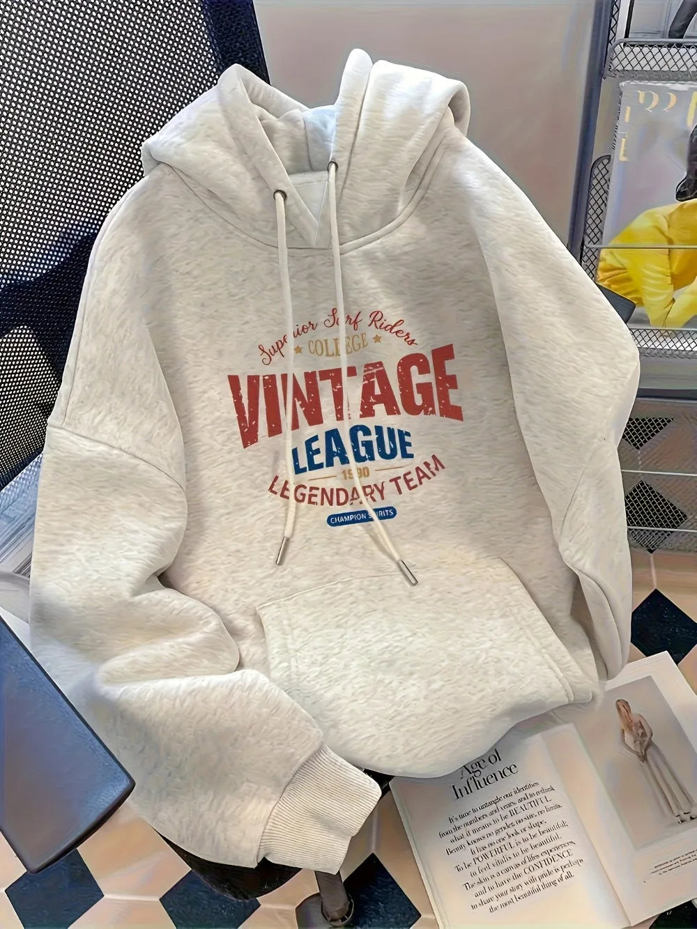 Felpa con cappuccio autunnale e invernale con stampa coreana, stile casual multifunzionale, facile da indossare, adatta per il pendolarismo.