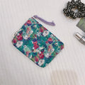 Portamonete in cotone con stampa floreale fresca estiva Mini portaoggetti Borsa in stoffa piccola Borsa per cuffie Borsa per cosmetici da viaggio Borsa per trucco
