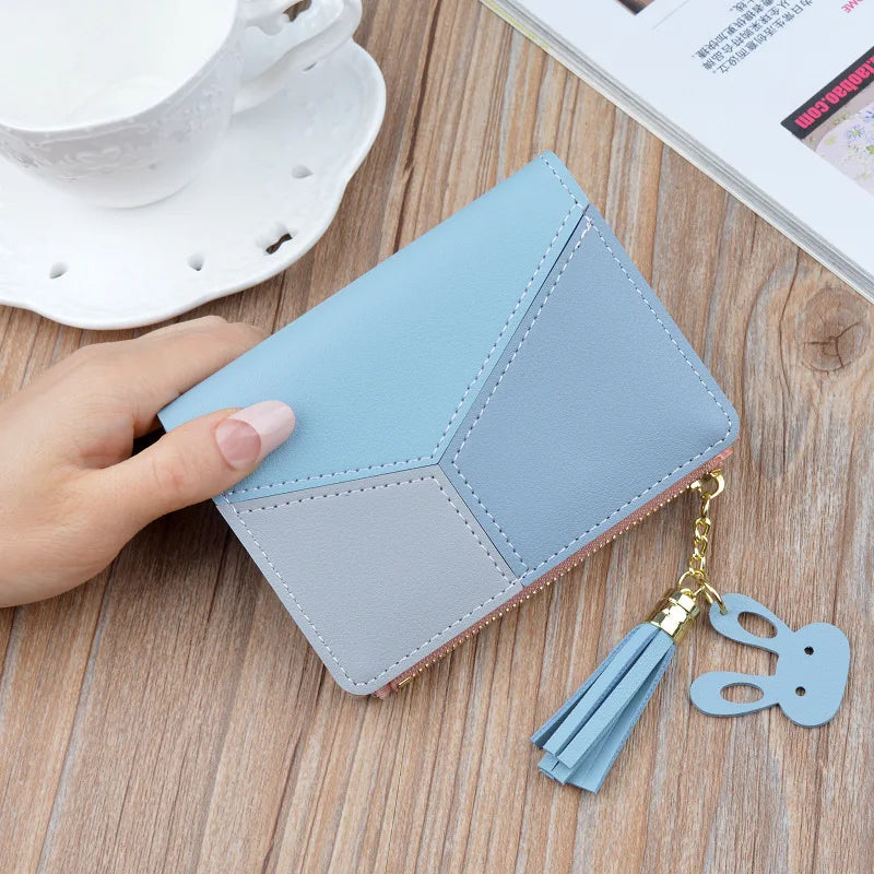 Portafogli alla moda Portamonete Portamonete da donna Pochette portatile Borse piccole Porta carte da donna Borse per soldi pieghevoli in pelle PU